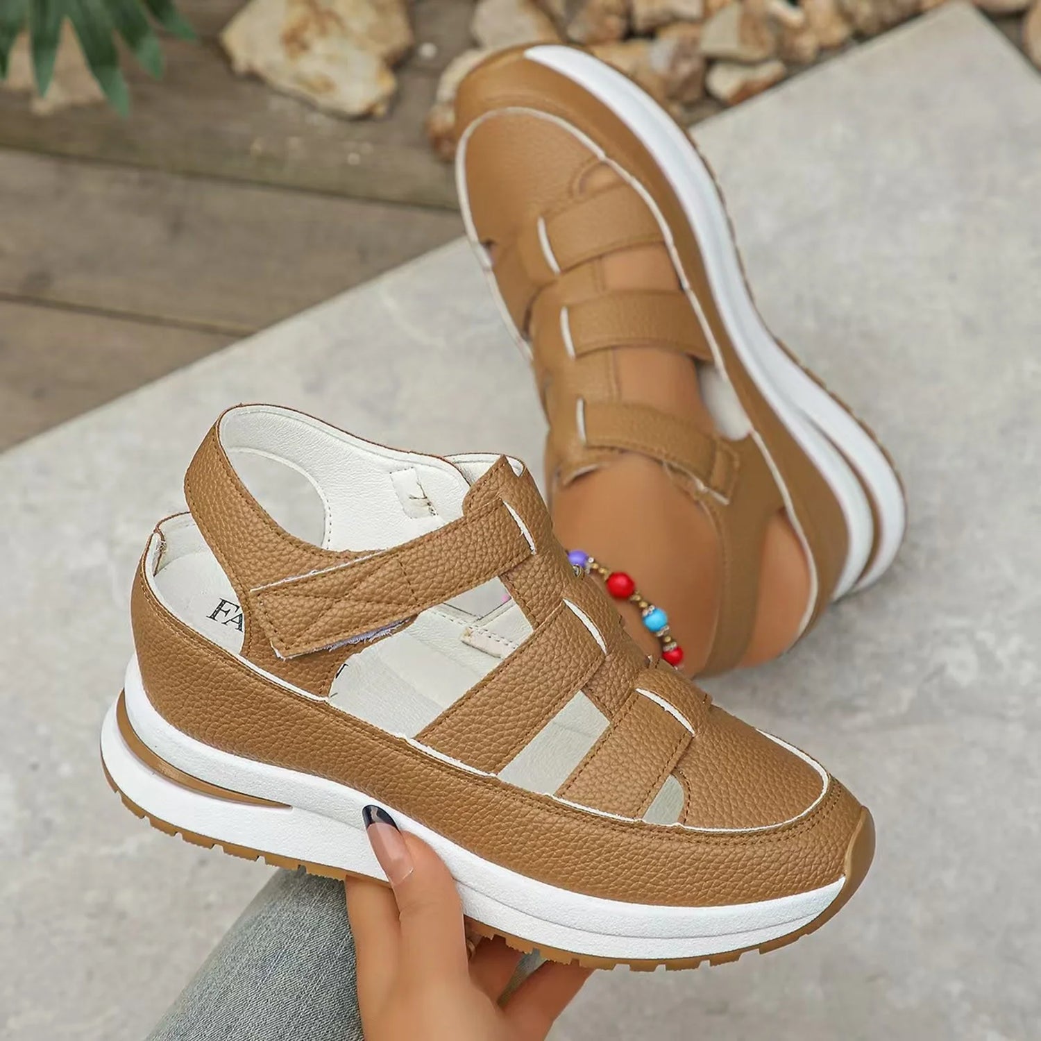 Breathable Cut Out Platform Sandals