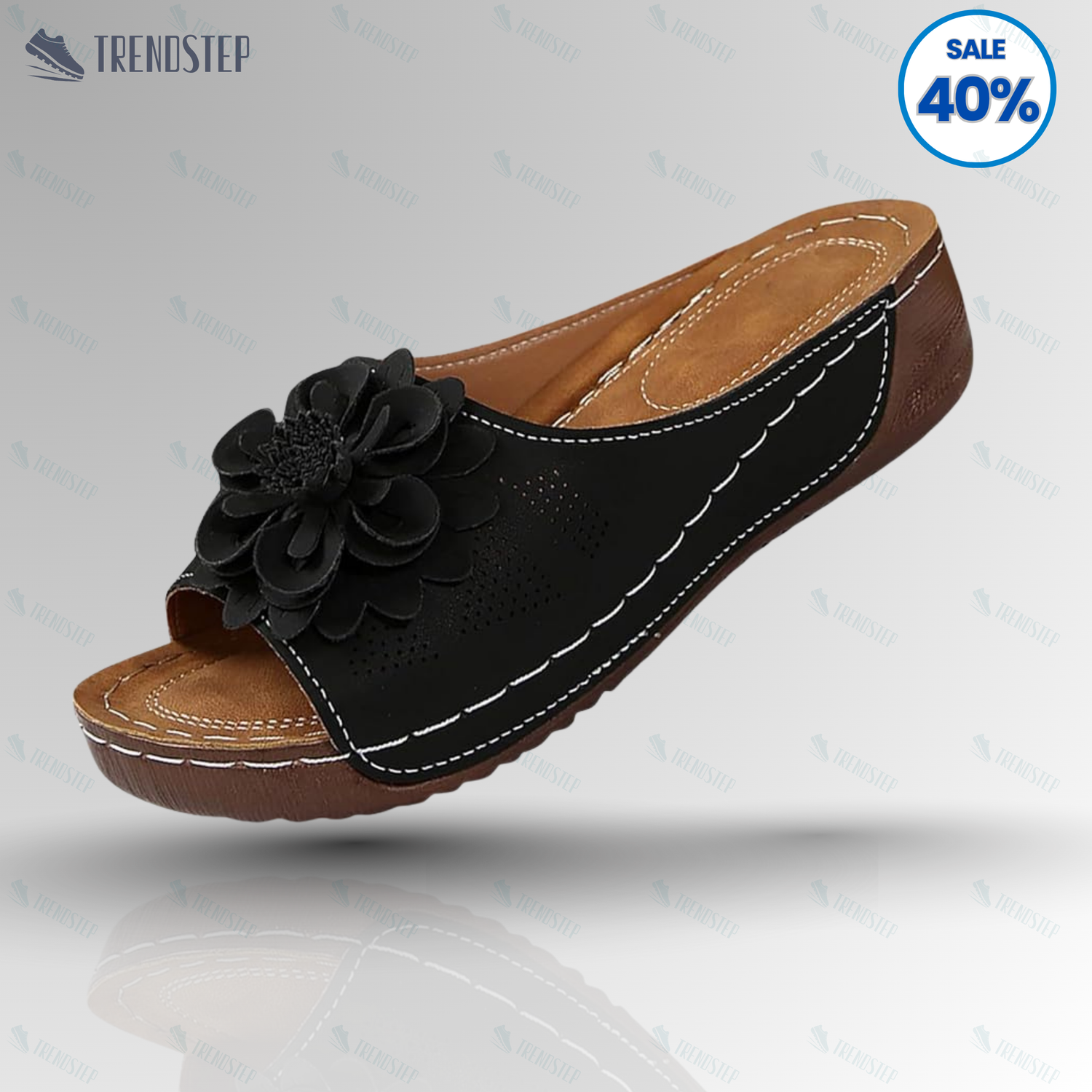 Floral woven platform sandals