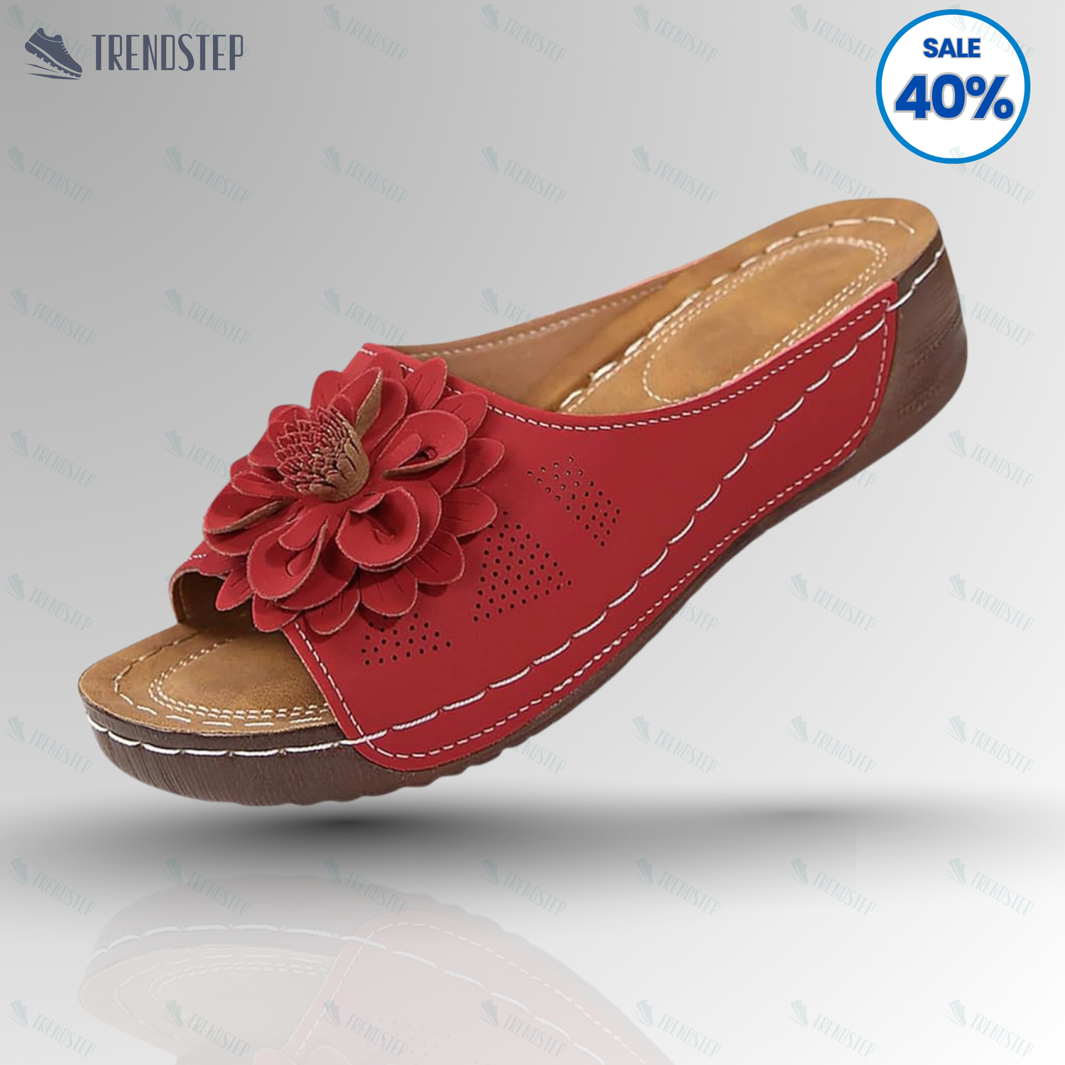 Floral woven platform sandals