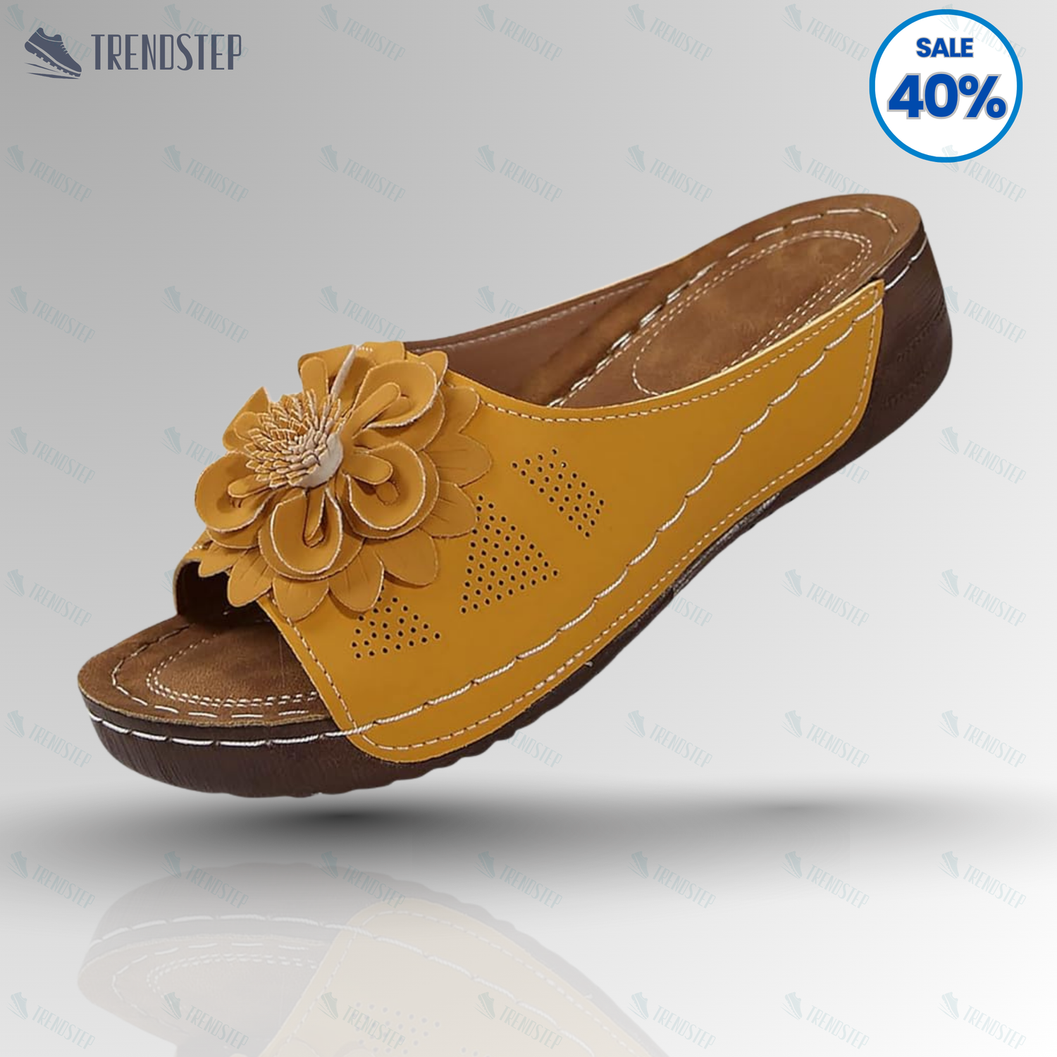 Floral woven platform sandals