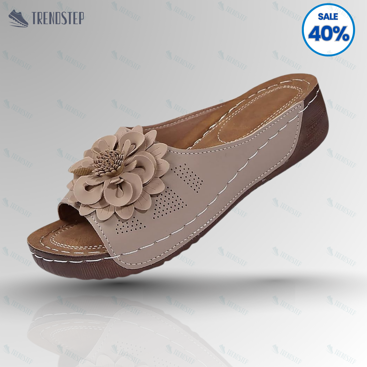 Floral woven platform sandals