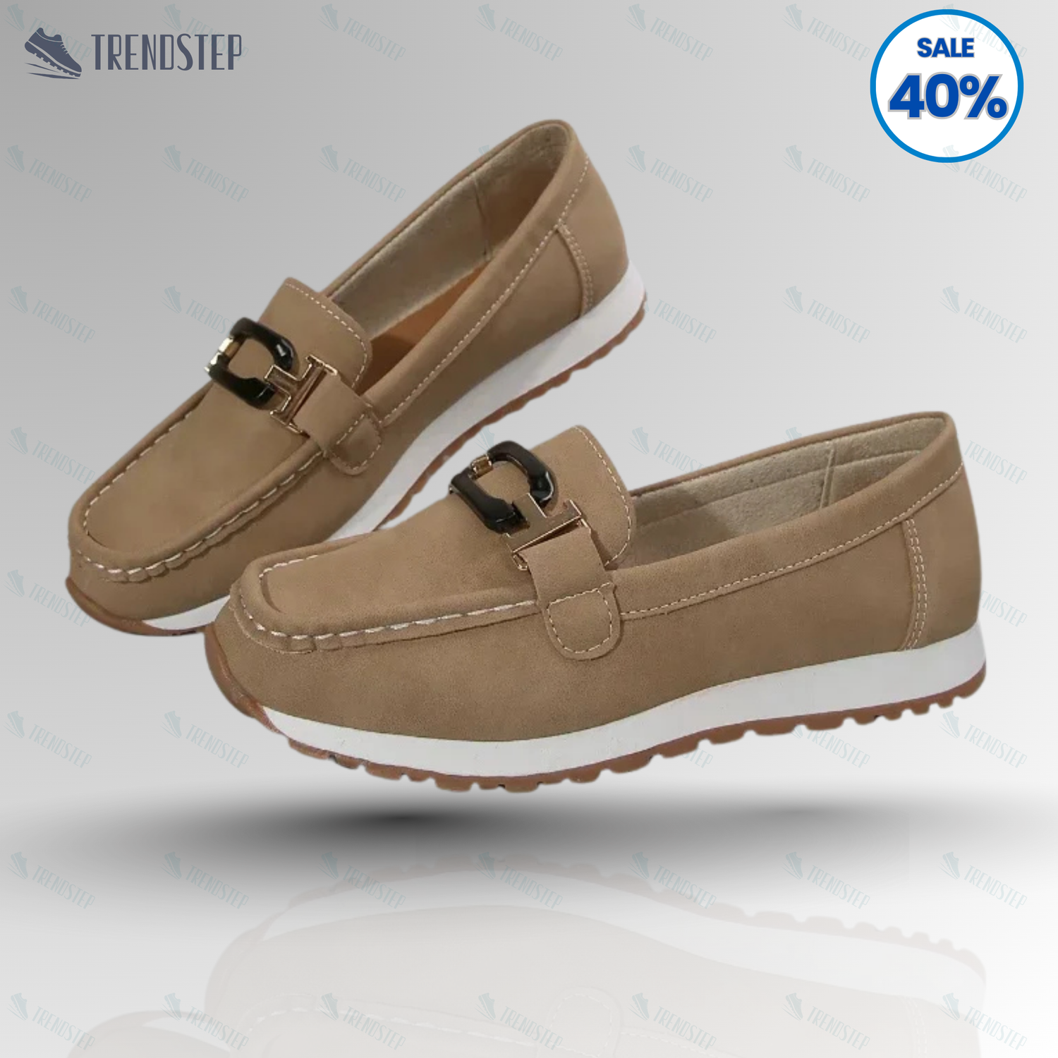 Low-heeled round-toe loafers