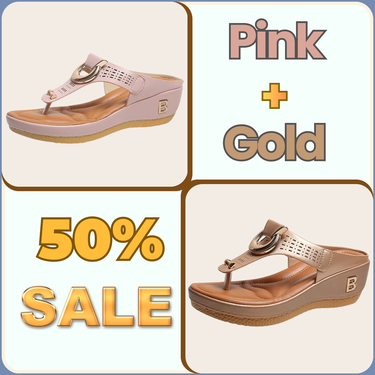 Stylish wedge flip flops