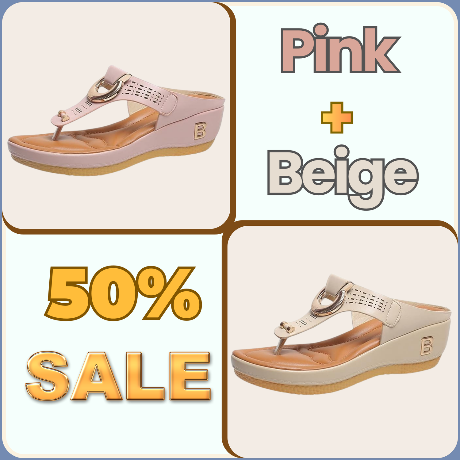 Stylish wedge flip flops