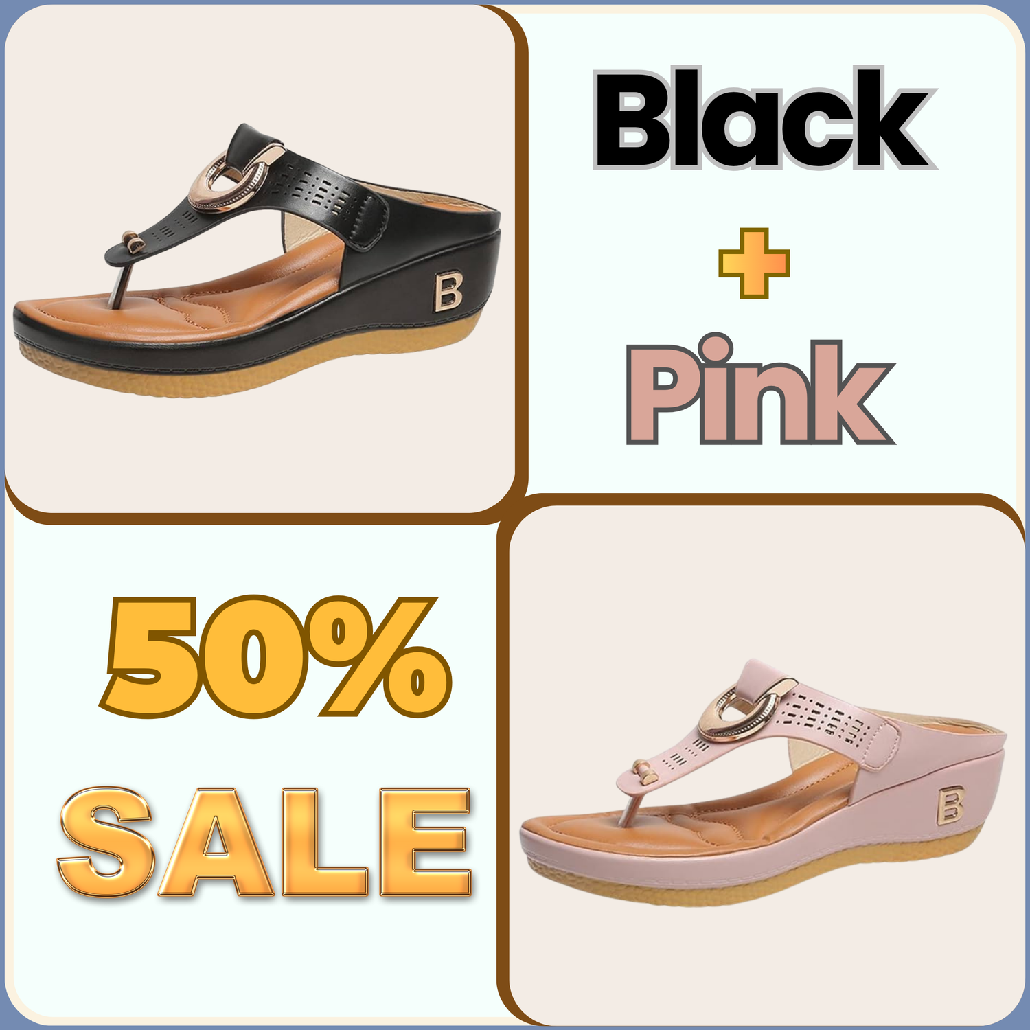 Stylish wedge flip flops