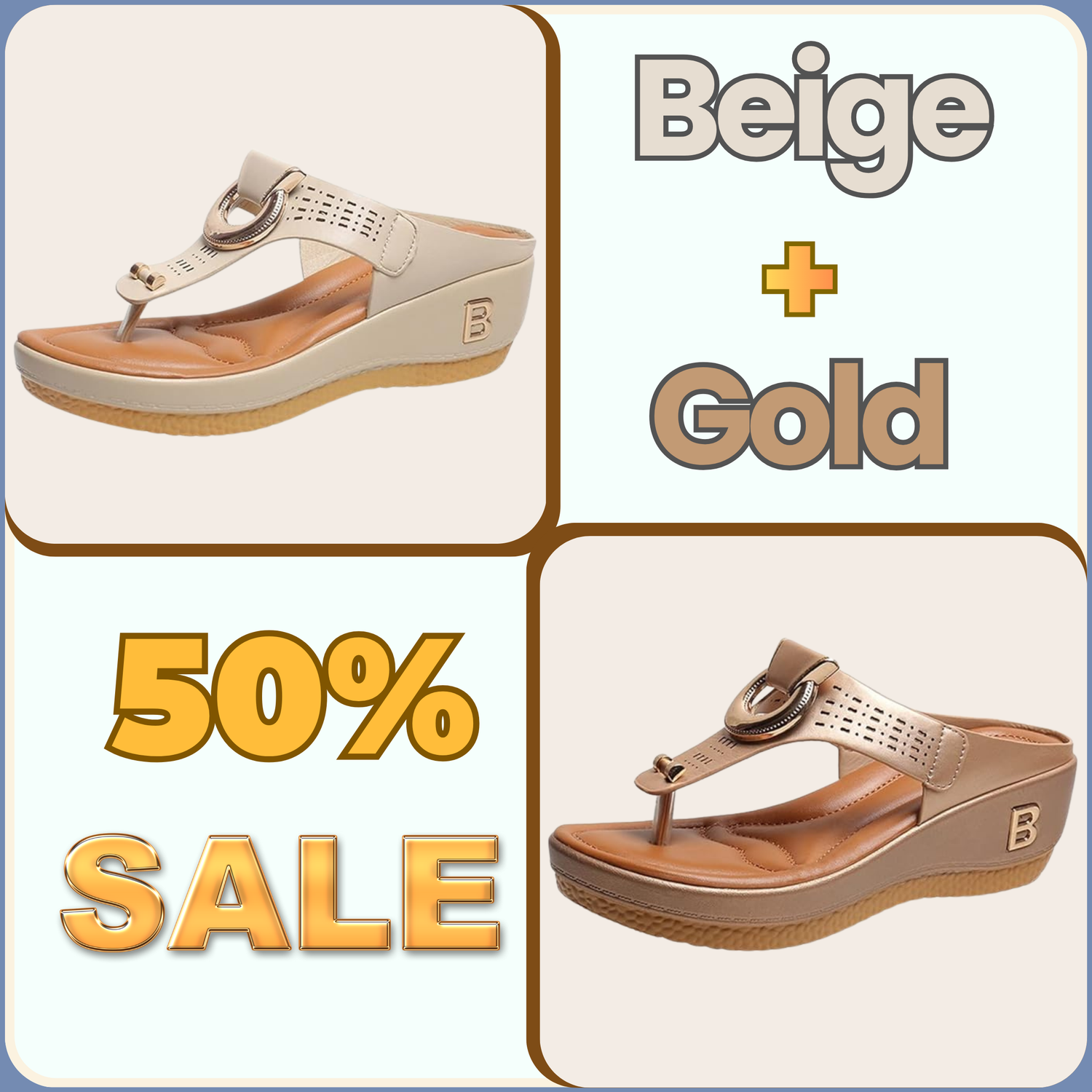 Stylish wedge flip flops