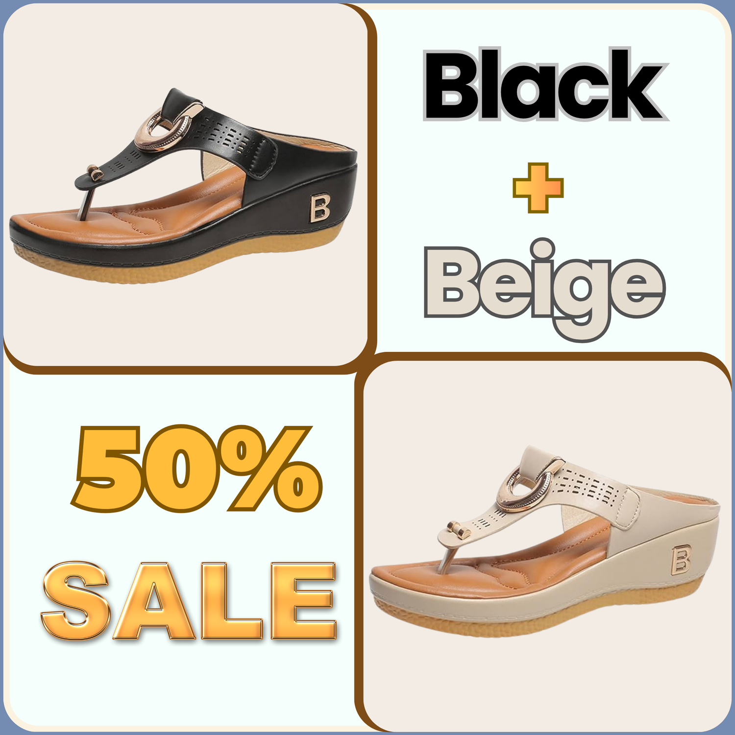 Stylish wedge flip flops