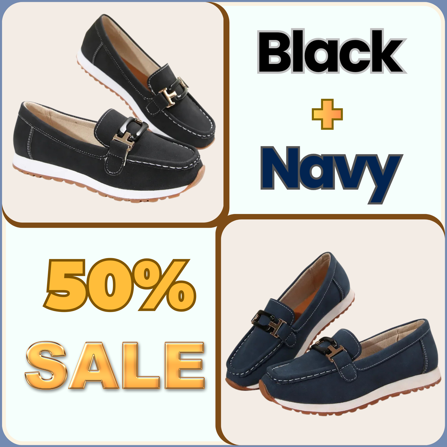 Low-heeled round-toe loafers