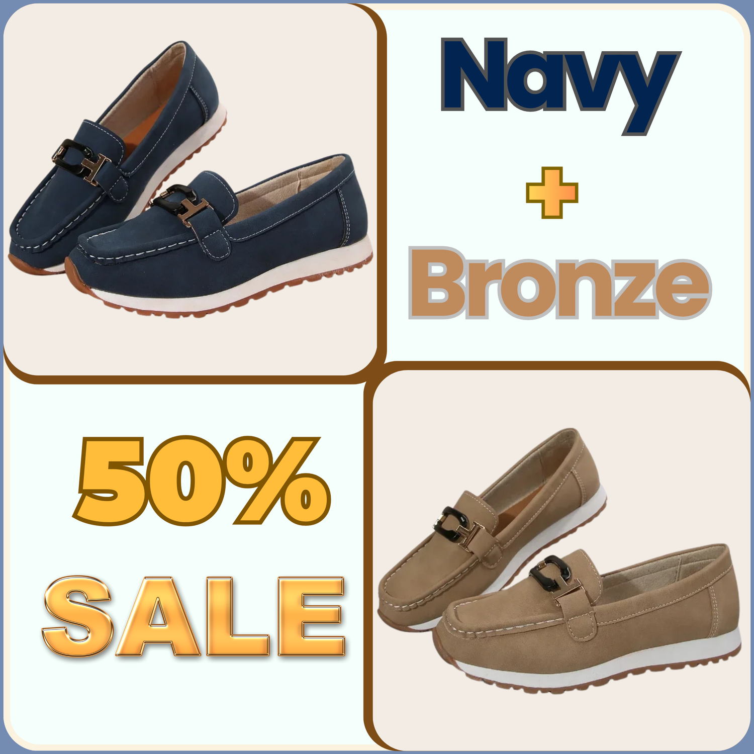 Low-heeled round-toe loafers