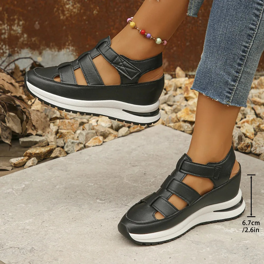 Breathable Cut Out Platform Sandals