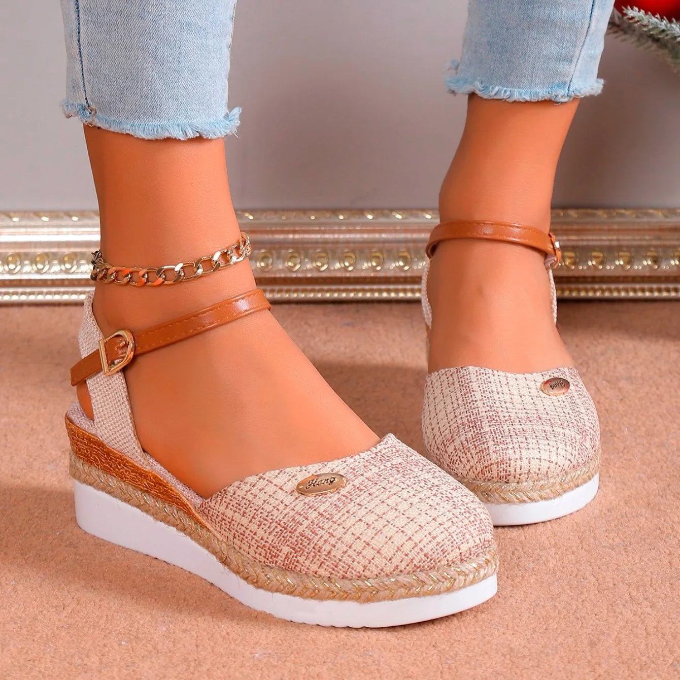 Floral Wedge Sandals